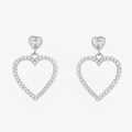 Boucles d'oreilles coeur argent