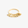 bague plumes plaqué or