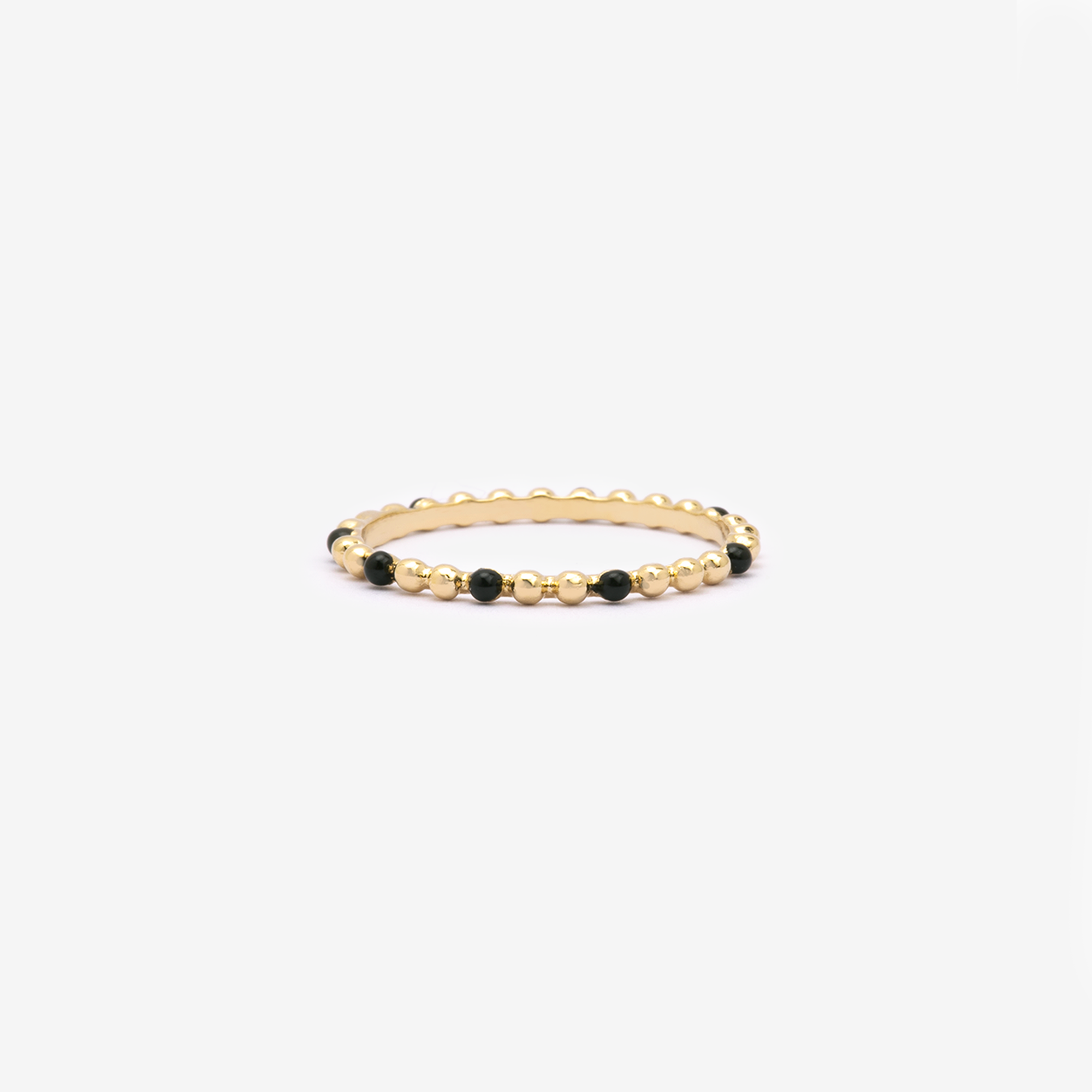 bague perles noires