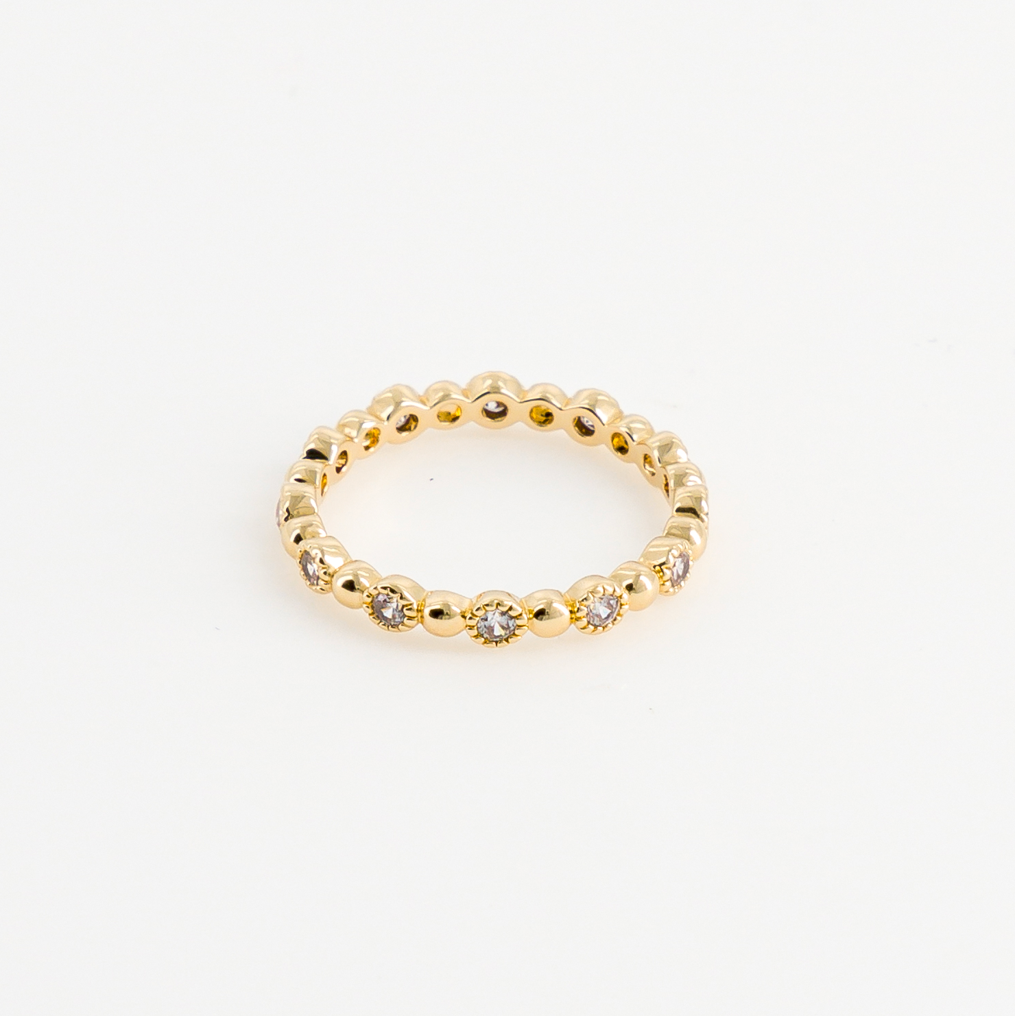 Bague fine plaqué or vue dessus