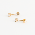 Puces d'oreilles diamant plaqué or vue de profil