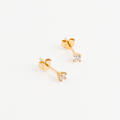 boucle d'oreille puce diamant vue de profil