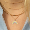 collier arc en ciel plaqué or