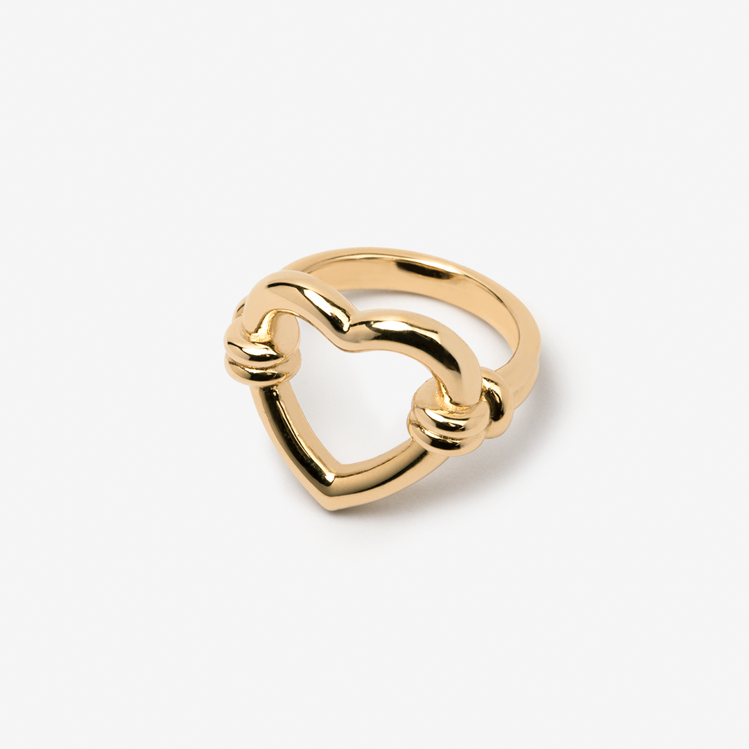 Bague coeur en plaqué or
